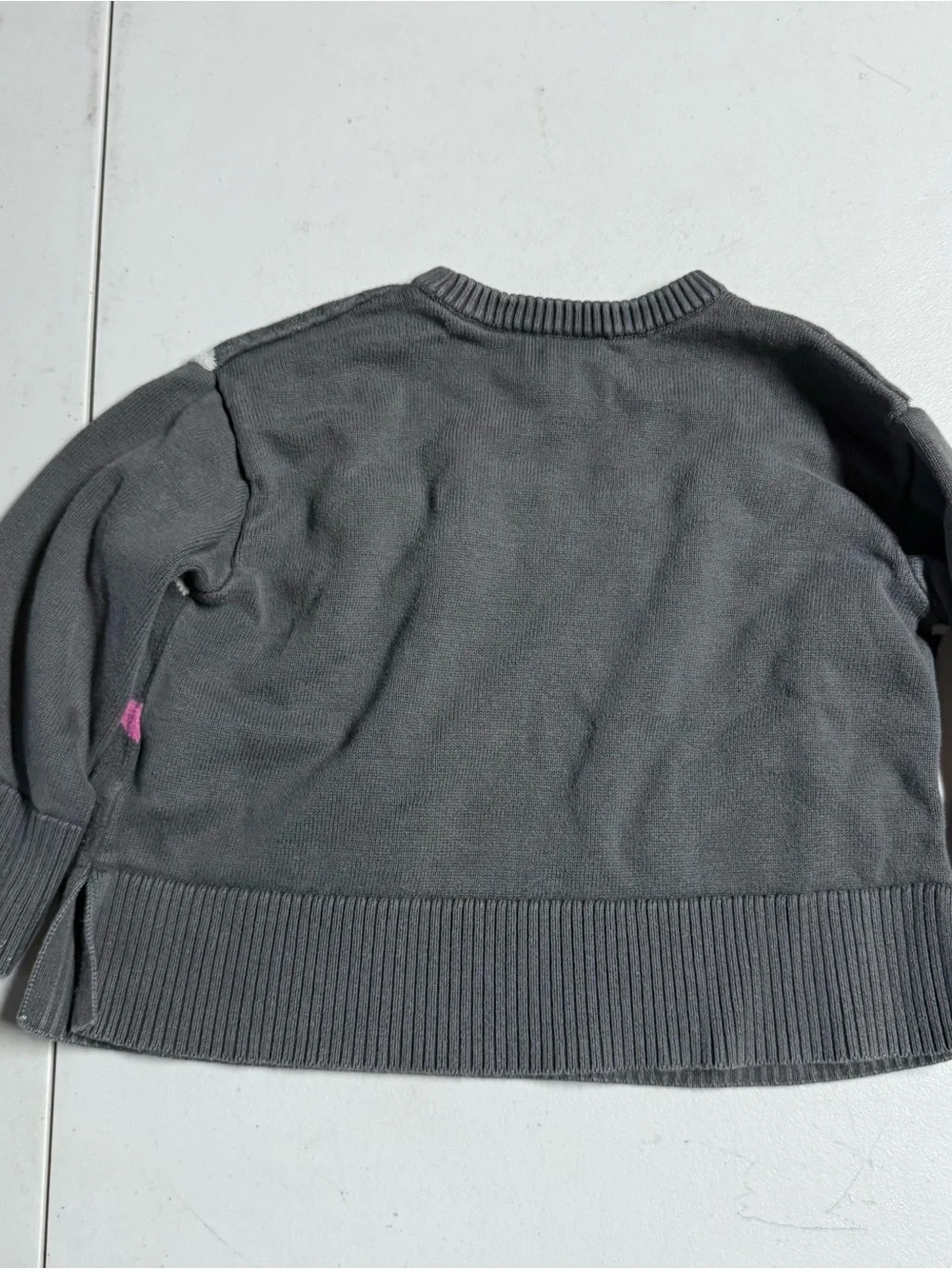 Baby Gap Charcoal Grey Girls Heart Novelty Crewneck Sweater Size 5 100% Cotton